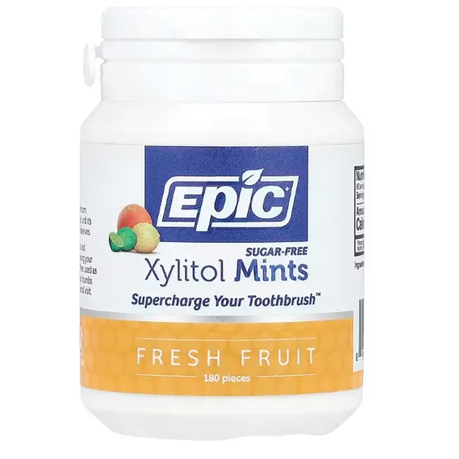 Epic Dental Xylitol Sweetened Fresh Fruit Mints 180 Ct Swanson Health