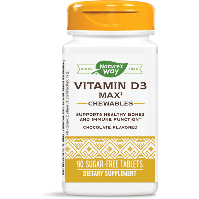 Enzymatic Therapy Vitamin D3 Chewables Chocolate Flavor 5,000 IU 90