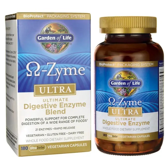 Garden of Life OmegaZyme Ultra Ultimate Digestive Enzyme Blend 180 Veg Caps Swanson Health