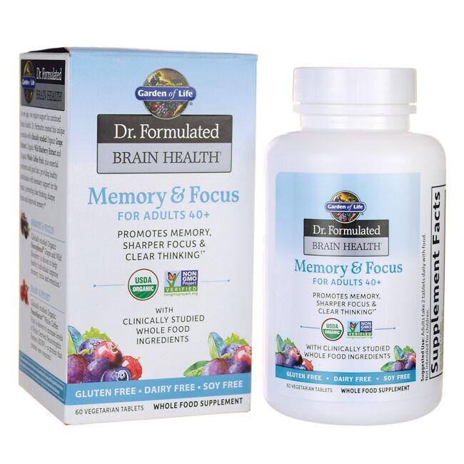 Garden of Life Dr. Formulated Memory & Focus for Adults 40+ 60 Veg Tabs