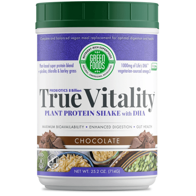 Green Foods True Vitality Plant Protein Shake with DHA Chocolate 25.2