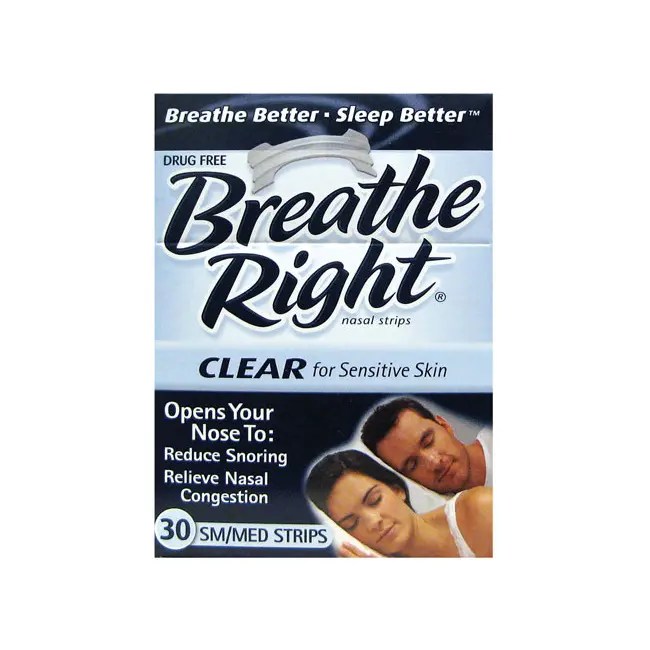 Breathe Right Nasal Strips Clear SM/MED 30 Ct Swanson Health Products