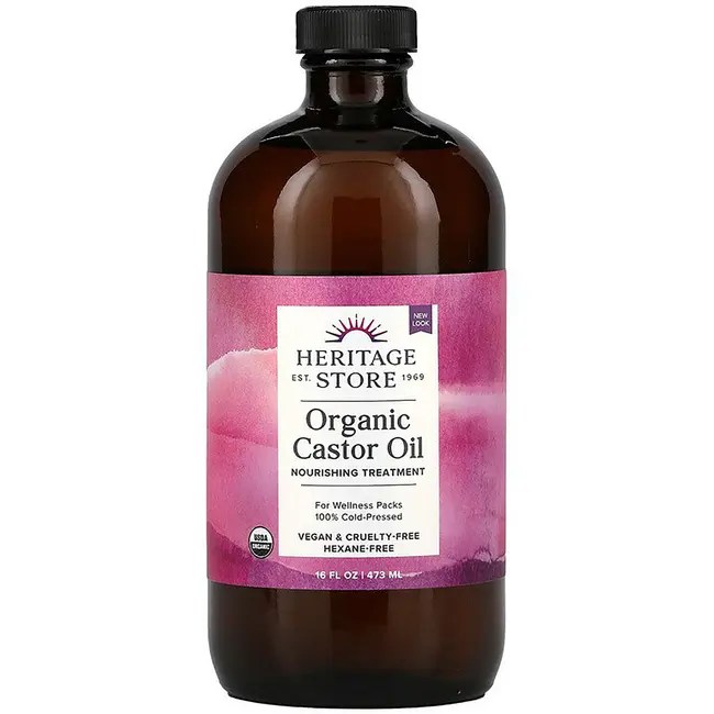Heritage Products Organic Castor Oil 16 fl oz Liquid Swanson Health