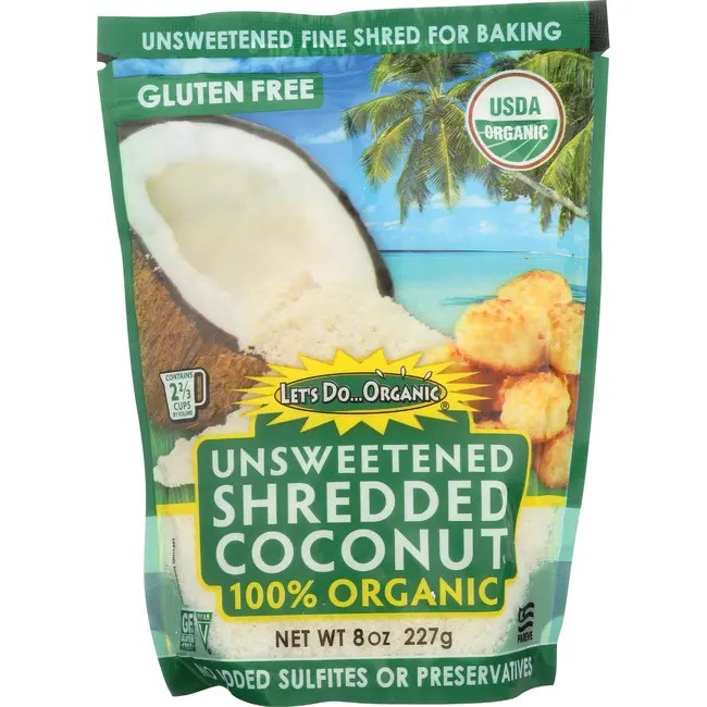 Let's Do Organic 100 Organic Shredded Coconut Unsweetened 8 oz (227