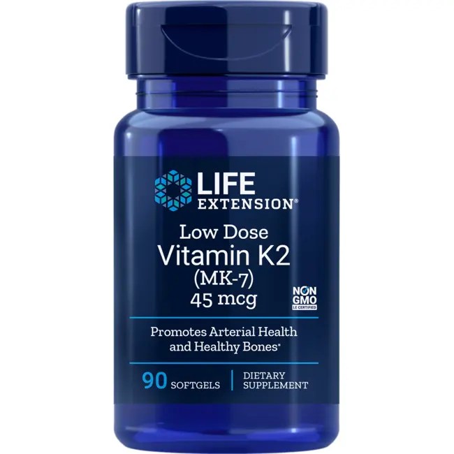 Life Extension Low Dose Vitamin K2 (MK7) 45 mcg 90 Sgels Swanson