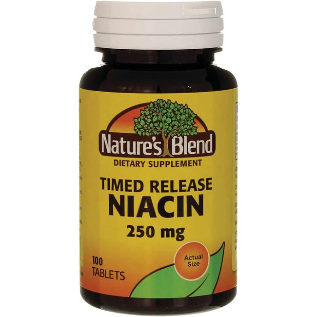 Nature's Blend Niacin Timed Release 250 mg 250 mg 100 Tabs Swanson