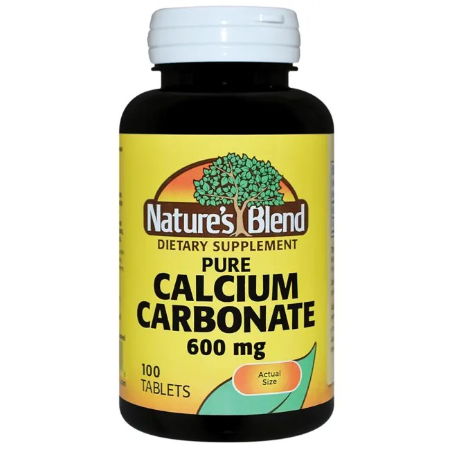 Nature's Blend Pure Calcium Carbonate 600 mg 100 Tabs Swanson Health