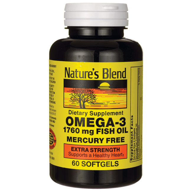 Nature's Blend Omega3 Fish Oil Extra Strength 1,760 mg 60 Sgels