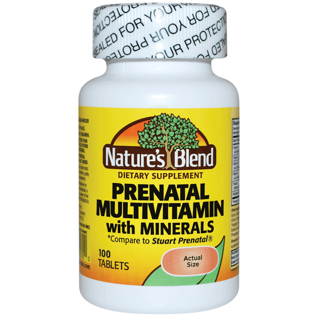 Nature's Blend Prenatal Multivitamin with Minerals 100 Tabs 79854400700