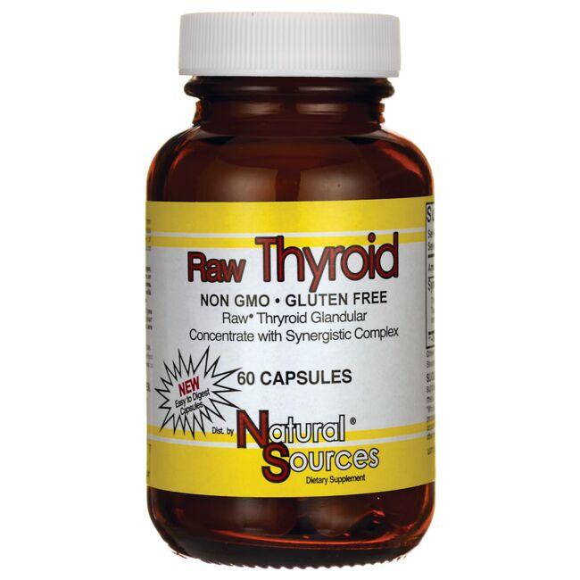 Natural Sources Raw Thyroid 60 Caps Swanson Health Products