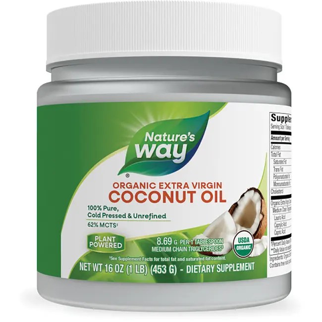 Nature's Way Organic Extra Virgin Coconut Oil 16 oz (454 grams) Solid