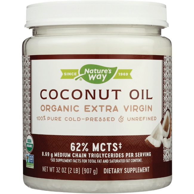 Nature's Way Organic Extra Virgin Coconut Oil 32 oz (907 g) Solid Oil