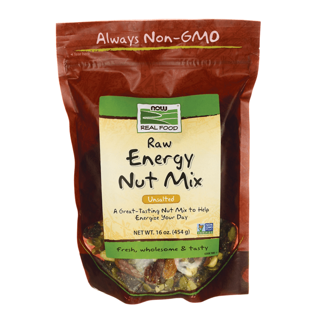 NOW Foods Raw Energy Nut Mix Unsalted 16 oz (454 grams) Pkg Swanson