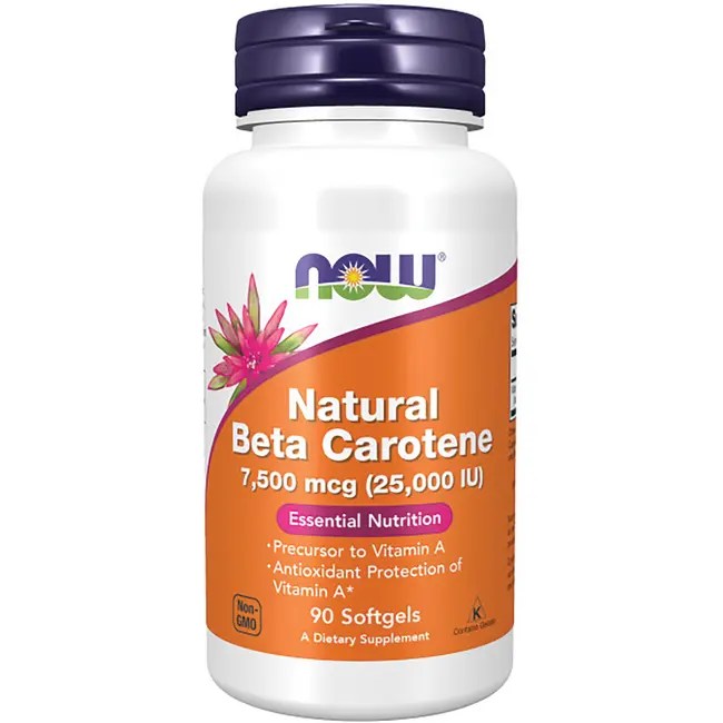 NOW Foods Beta Carotene 25,000 IU 90 Sgels Swanson Health Products