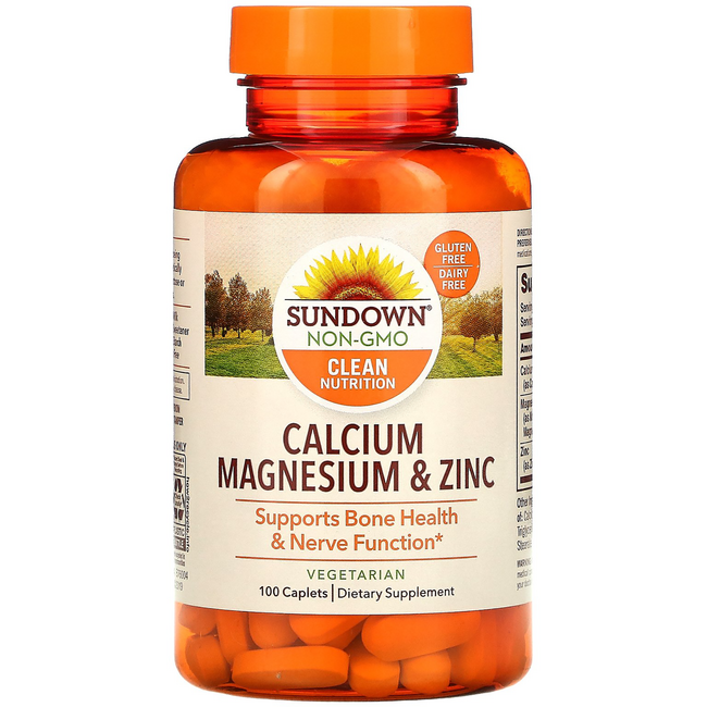 Sundown Naturals Calcium Magnesium and Zinc 100 Cplts Swanson Health