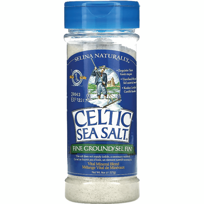 Selina Naturally Celtic Sea Salt Fine Ground Shaker 8 oz Jar Swanson