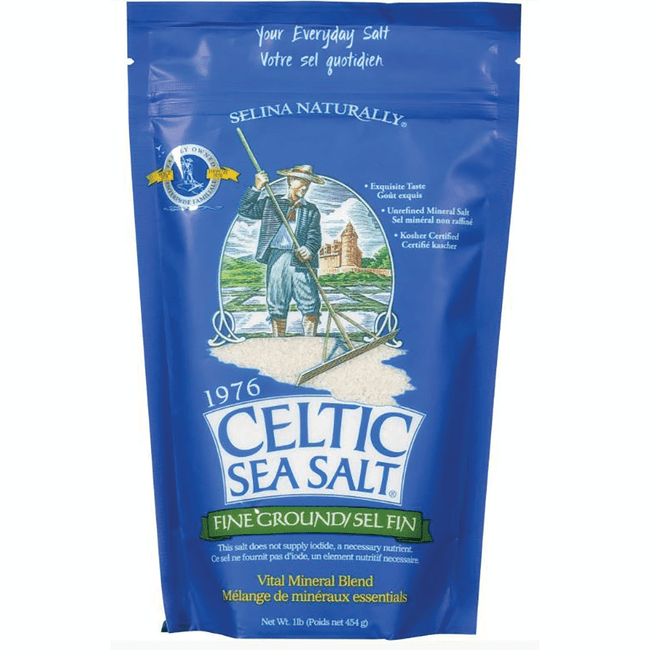Selina Naturally Celtic Sea Salt Fine Ground 1 lb Pkg Swanson Health