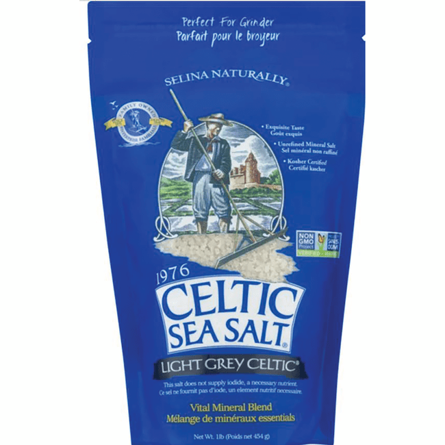 Selina Naturally Celtic Sea Salt Light Grey Coarse 1 lb Pkg Swanson