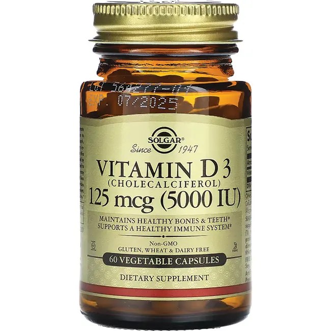 Solgar Vitamin D3 (Cholecalciferol) 5000 IU 5,000 IU 60 Veg Caps