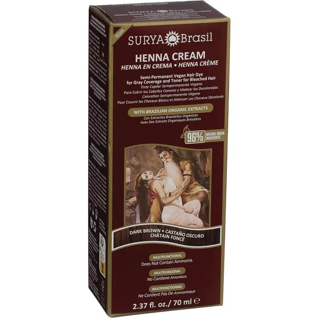 Surya Brasil Henna Cream SemiPermanent Hair Color Dark Brown 1 Box
