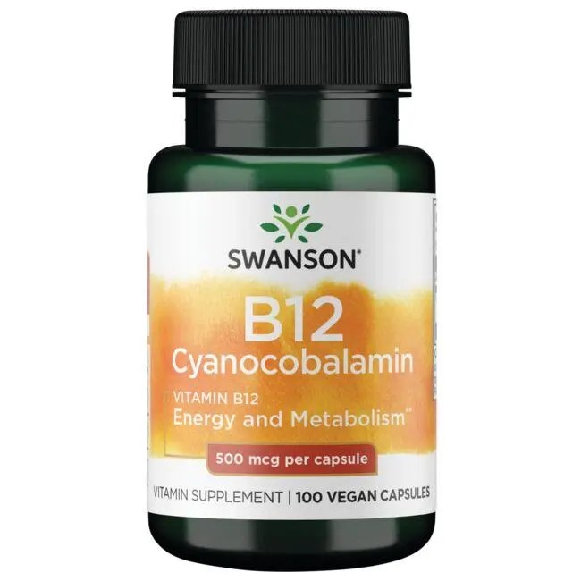 Swanson Premium Vitamin B12 Cyanocobalamin 500 mcg 100 Caps Swanson®