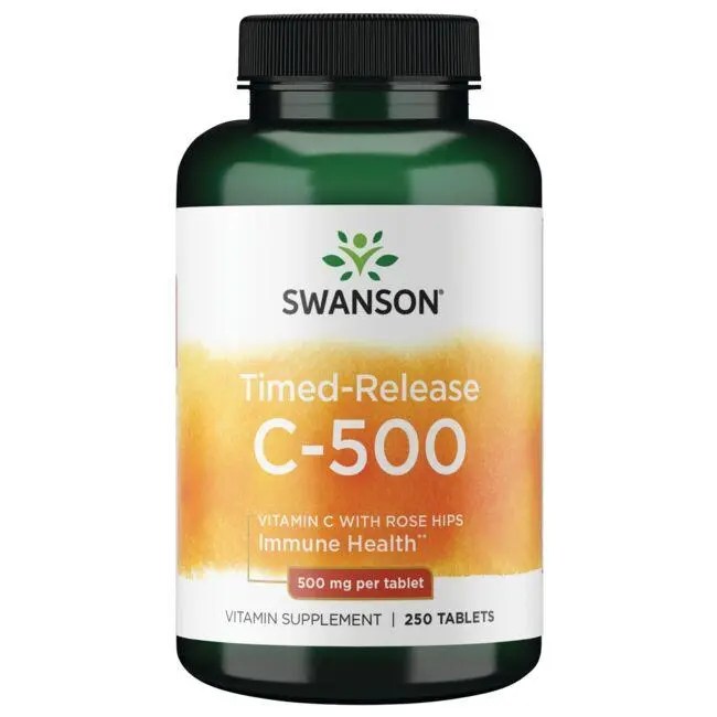 Swanson Premium Vitamin C with Rose Hips TimedRelease 500 mg 250