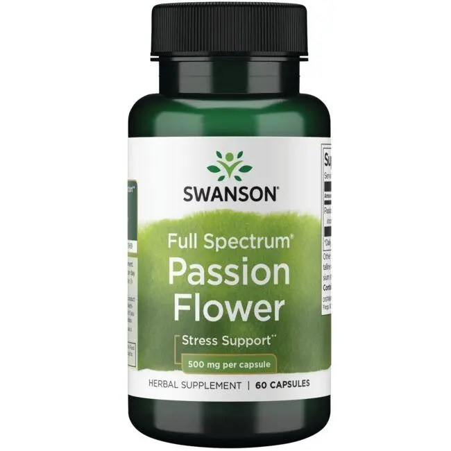 Swanson Premium Full Spectrum Passion Flower 500 mg 60 Caps Swanson®