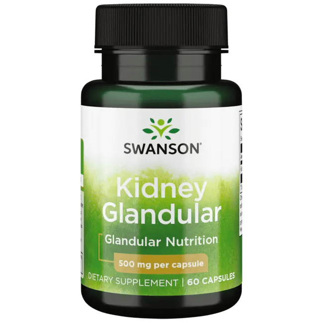 Swanson Premium Raw Kidney Glandular 500 mg 60 Caps Swanson Health