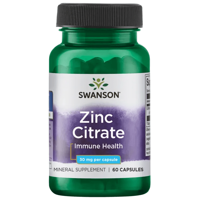 Swanson Premium Zinc (Citrate) 30 mg 60 Caps Swanson Health Products