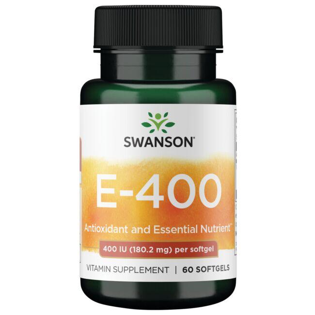 Swanson Premium Vitamin E 400 IU (180 mg) 60 Sgels Swanson Health