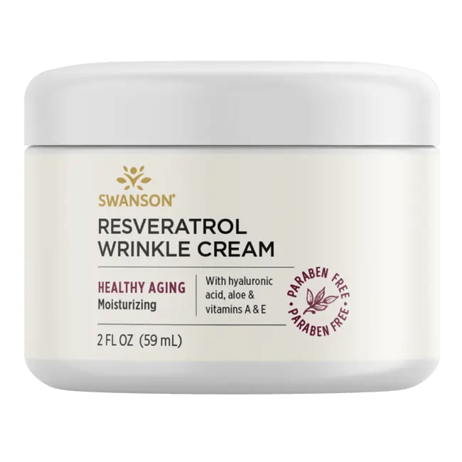 Swanson Premium Resveratrol Wrinkle Cream with Hyaluronic Acid 2 fl oz