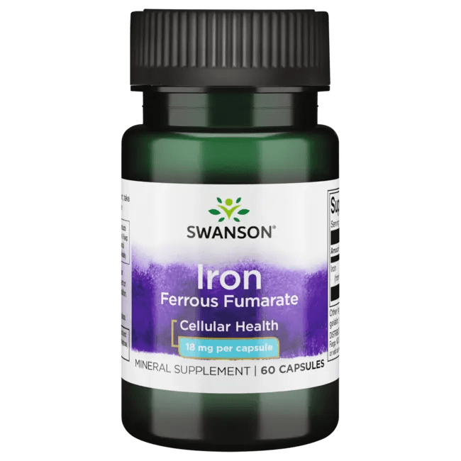 Swanson Premium Iron (Ferrous Fumarate) 18 mg 60 Caps Swanson Health Products