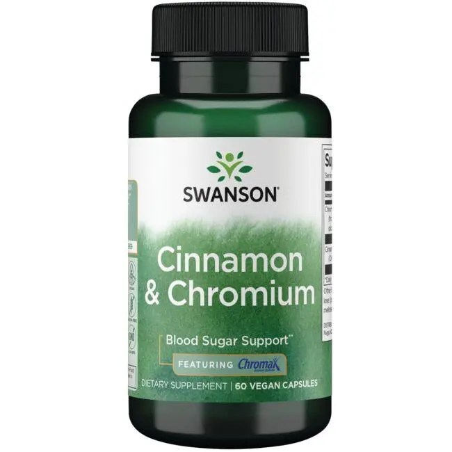 Swanson Premium Cinnamon & Chromium Featuring Chromax 60 Veg Caps