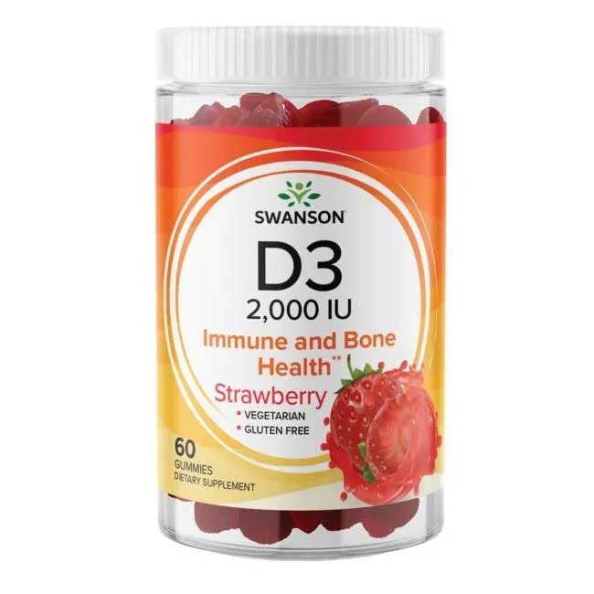 Swanson Premium Vitamin D3 Gummies Strawberry 2,000 IU (50 mcg) 60 Gummies Swanson®