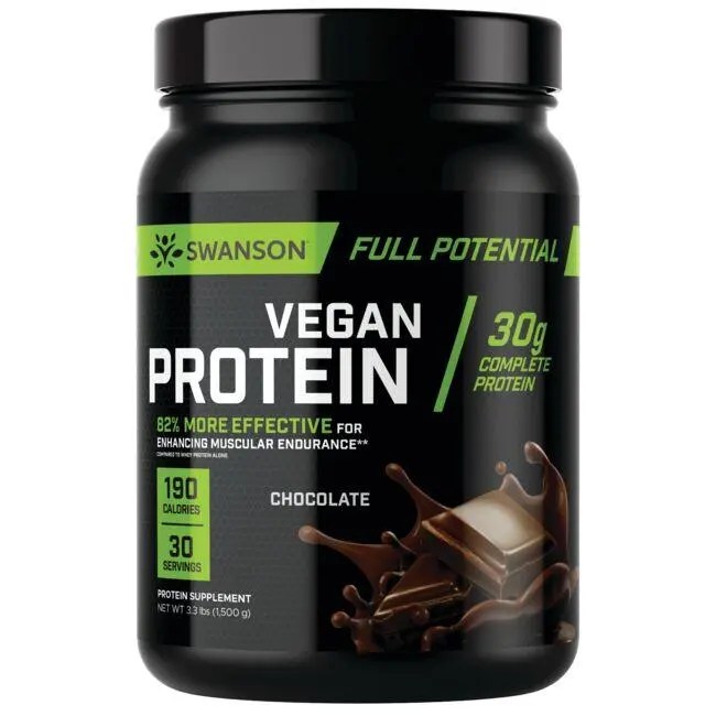 Swanson Premium Full Potential Vegan Protein Chocolate 30 g protein 3