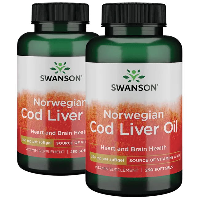 Swanson Premium Cod Liver Oil 1,250 IU A/135 IU D 500 Sgels Swanson