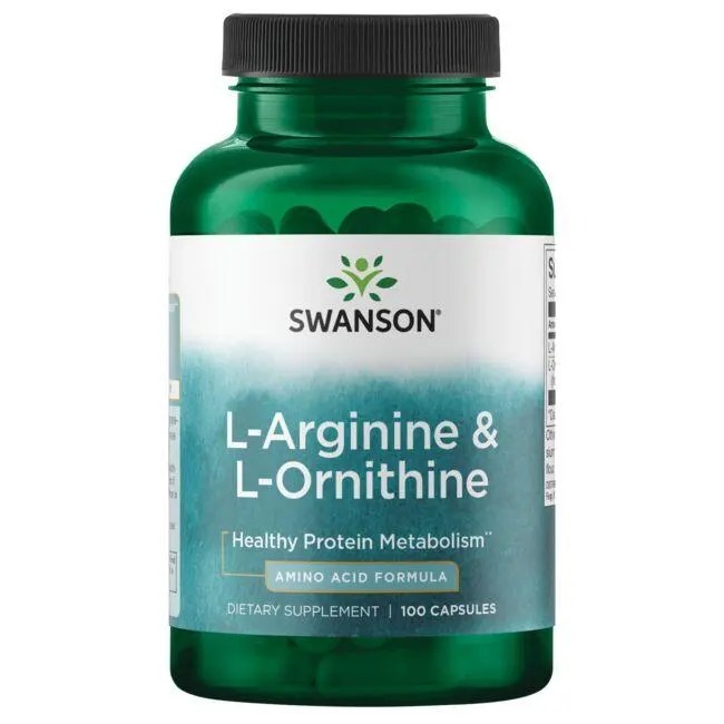 Swanson Premium LArginine & LOrnithine 2 Pack 100 Caps Per Bottle