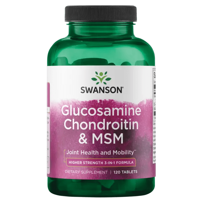 Swanson Premium Glucosamine, Chondroitin & MSM 500/400/200 mg 120 Tabs