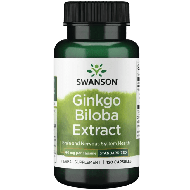 Ginkgo Biloba Extract 60 mg Standardized Supplement Swanson Health