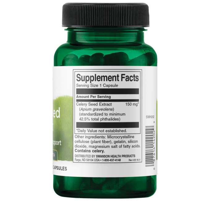 Celery Seed Extract Supplement 75 mg Swanson Health Products
