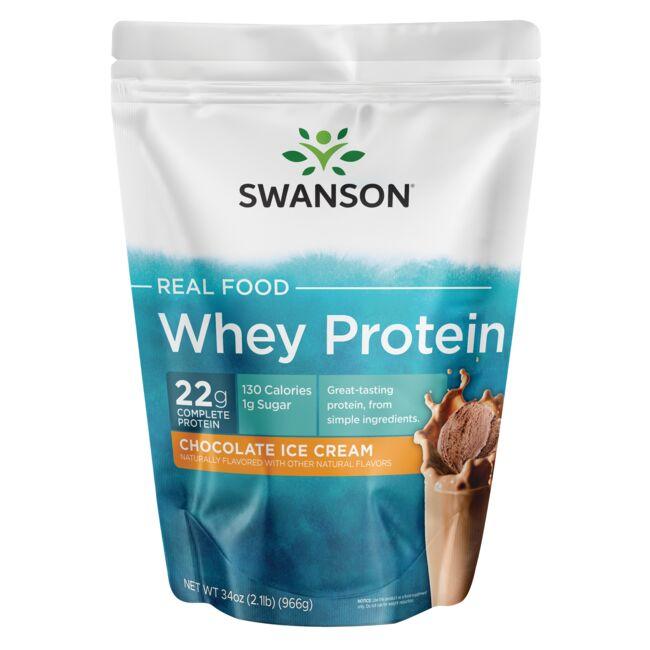 Swanson Ultra Real Food Whey Protein Chocolate Ice Cream Flavor 34 oz