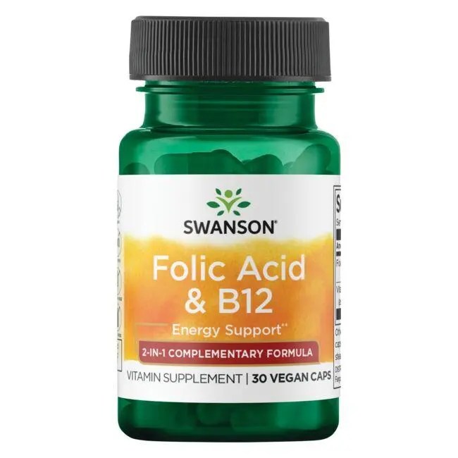 Swanson Ultra Folic Acid & B12 30 Veg Caps Swanson®