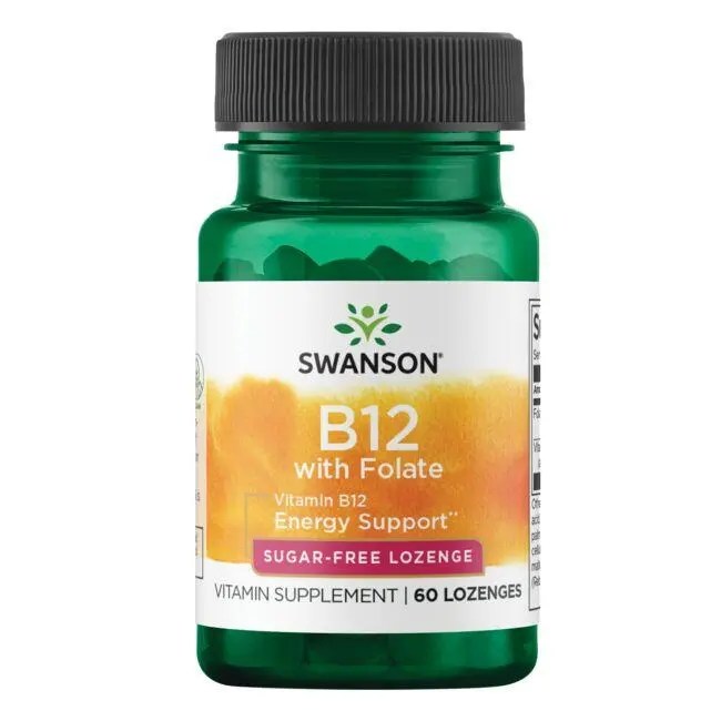 Vitamin B12 with Folic Acid Supplement Swanson Health Products
