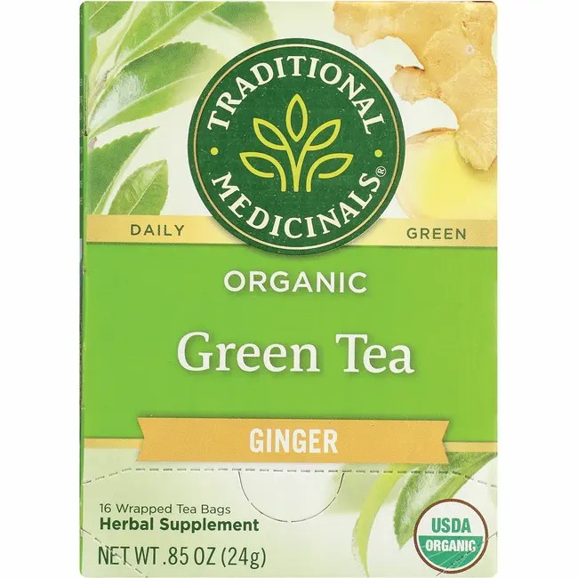 Traditional Medicinals Organic Green Tea With Ginger 16 Bag(s) Swanson Health Products