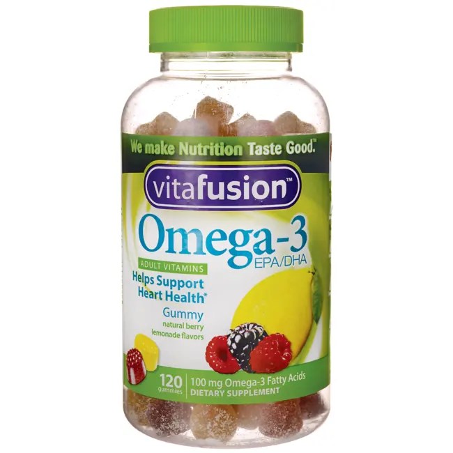 Vitafusion Omega3 Adult Vitamins Natural Berry Lemonade Flavors 120