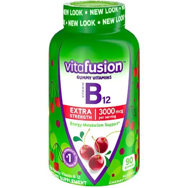 Vitafusion Extra Strength Vitamin B12 Gummies Cherry 3,000 mcg 90