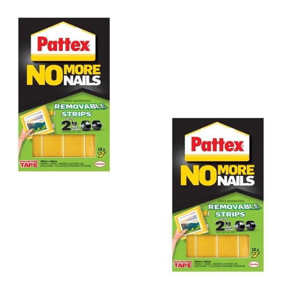 Pattex No More Nails Removalbe Mounting Strips, 2kg (2 Pack) Shop