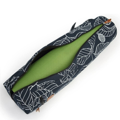 ELENTURE ETUYBCFL* กระเป๋าเก็บเสื่อโยคะ Yoga Mat Bag, Navy Blue Leaf
