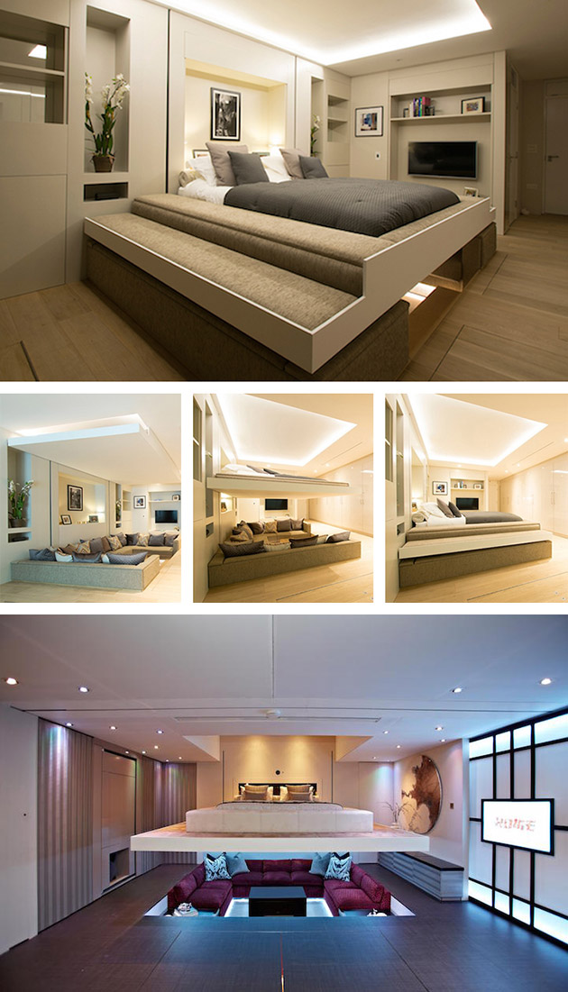 RollAway Beds, This One Hides in the Ceiling When Not in Use