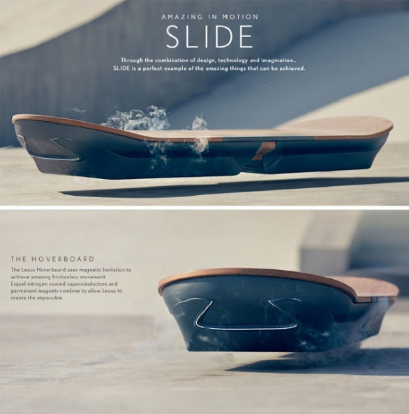 Lexus SLIDE Hoverboard Revealed, Uses Levitation Technology